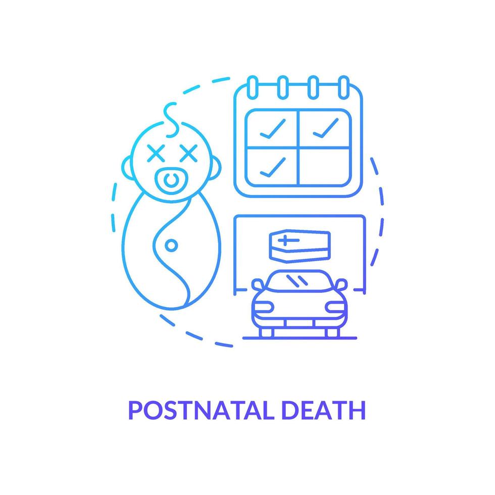 Postnatal death blue gradient icon vector