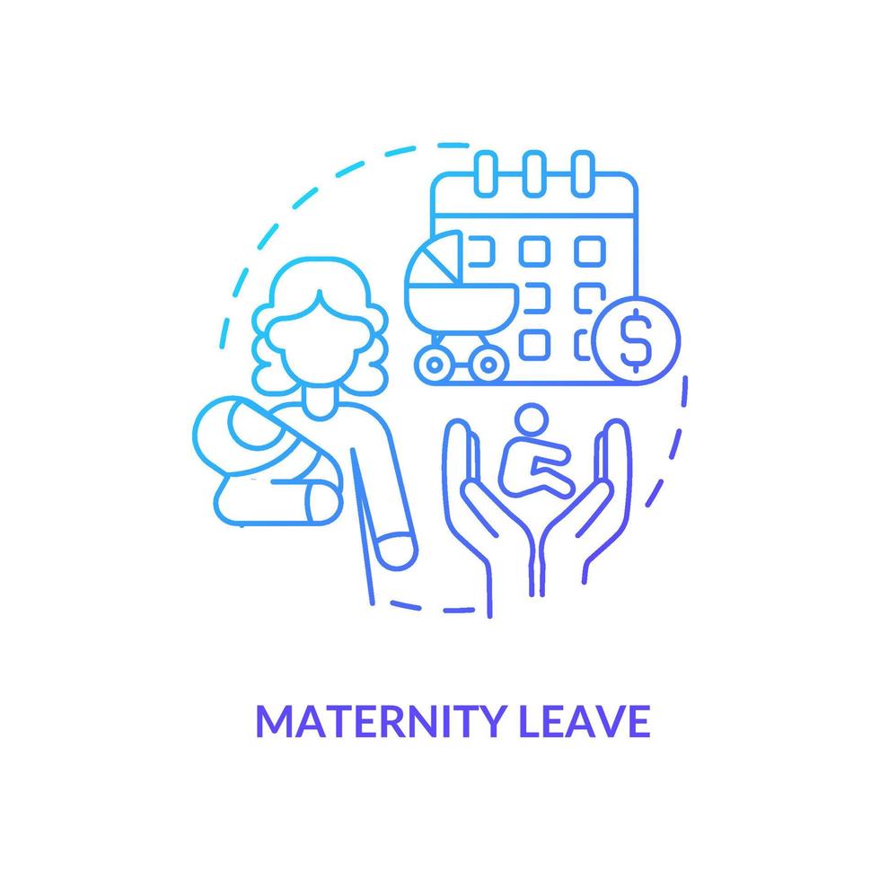 Maternity leave blue gradient icon vector