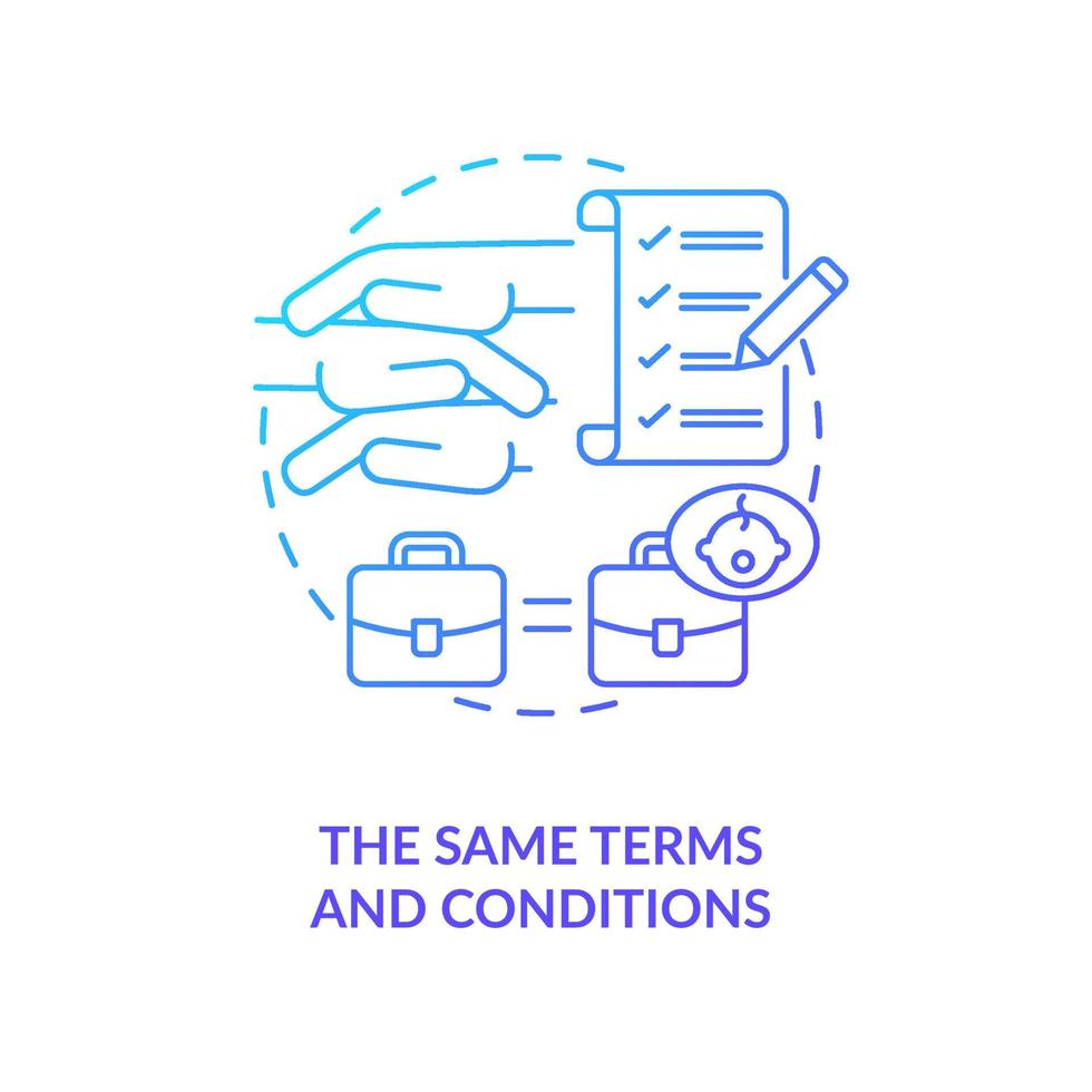 Same terms and conditions blue gradient icon vector