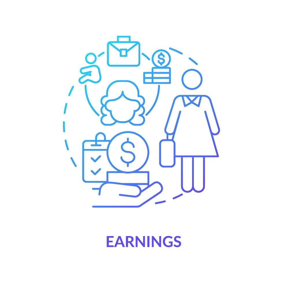 Earnings blue gradient icon vector