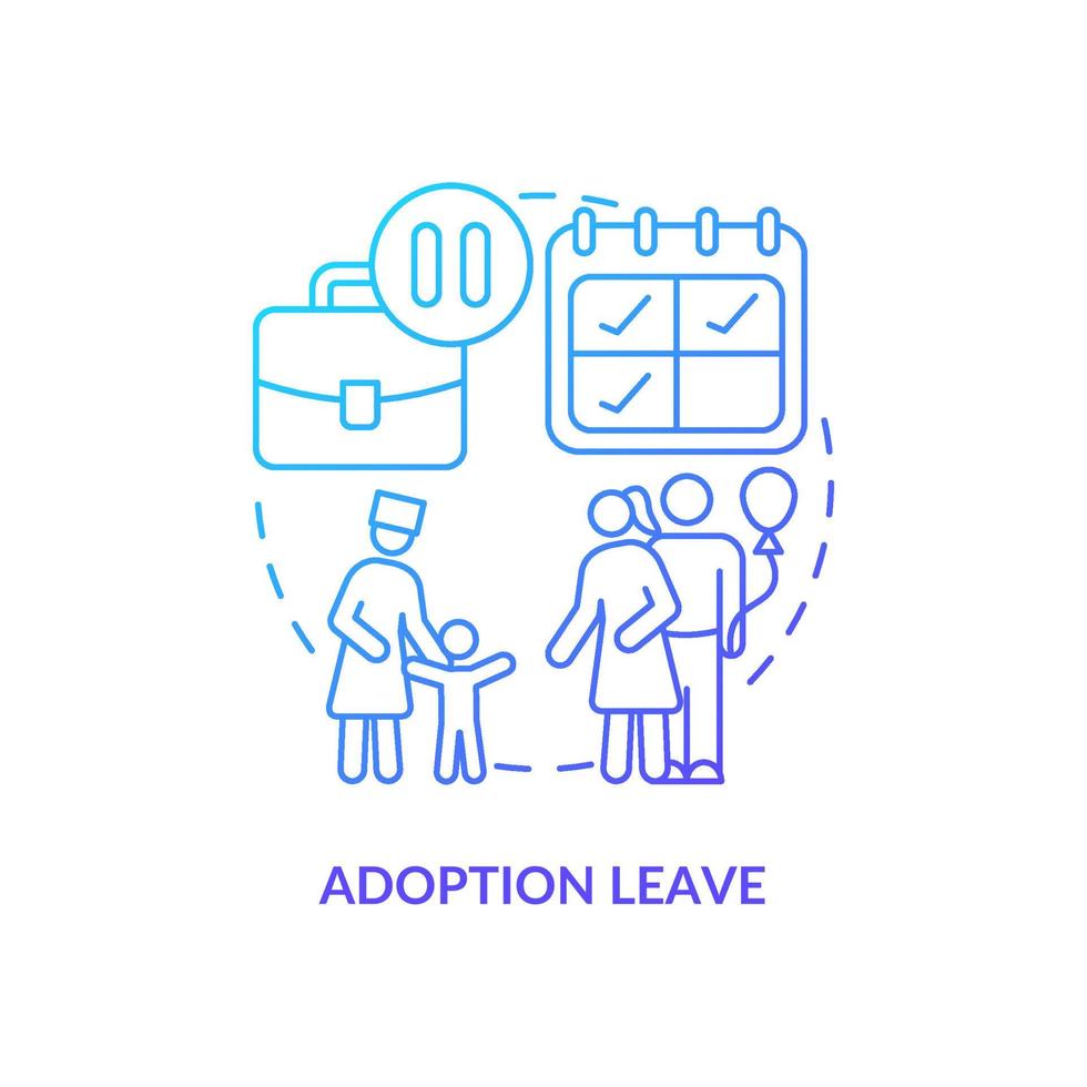 Adoption leave blue gradient icon vector