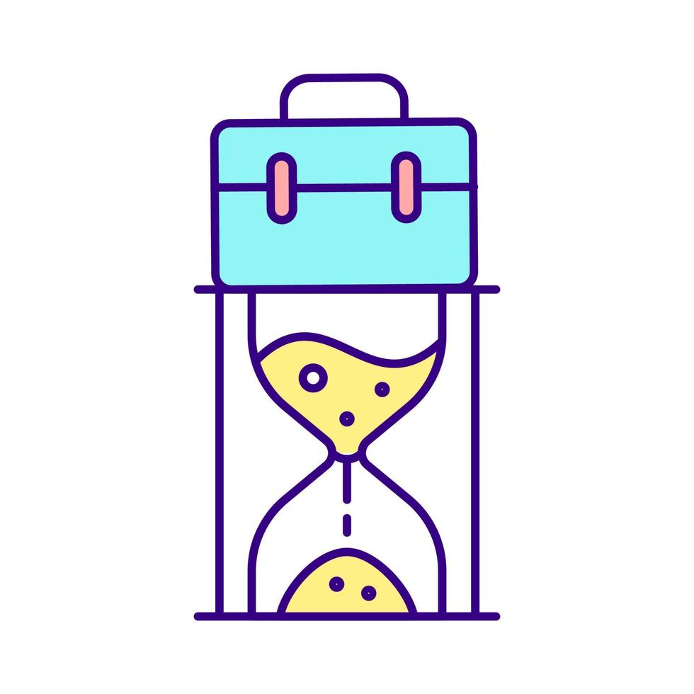 Working hours RGB color icon vector
