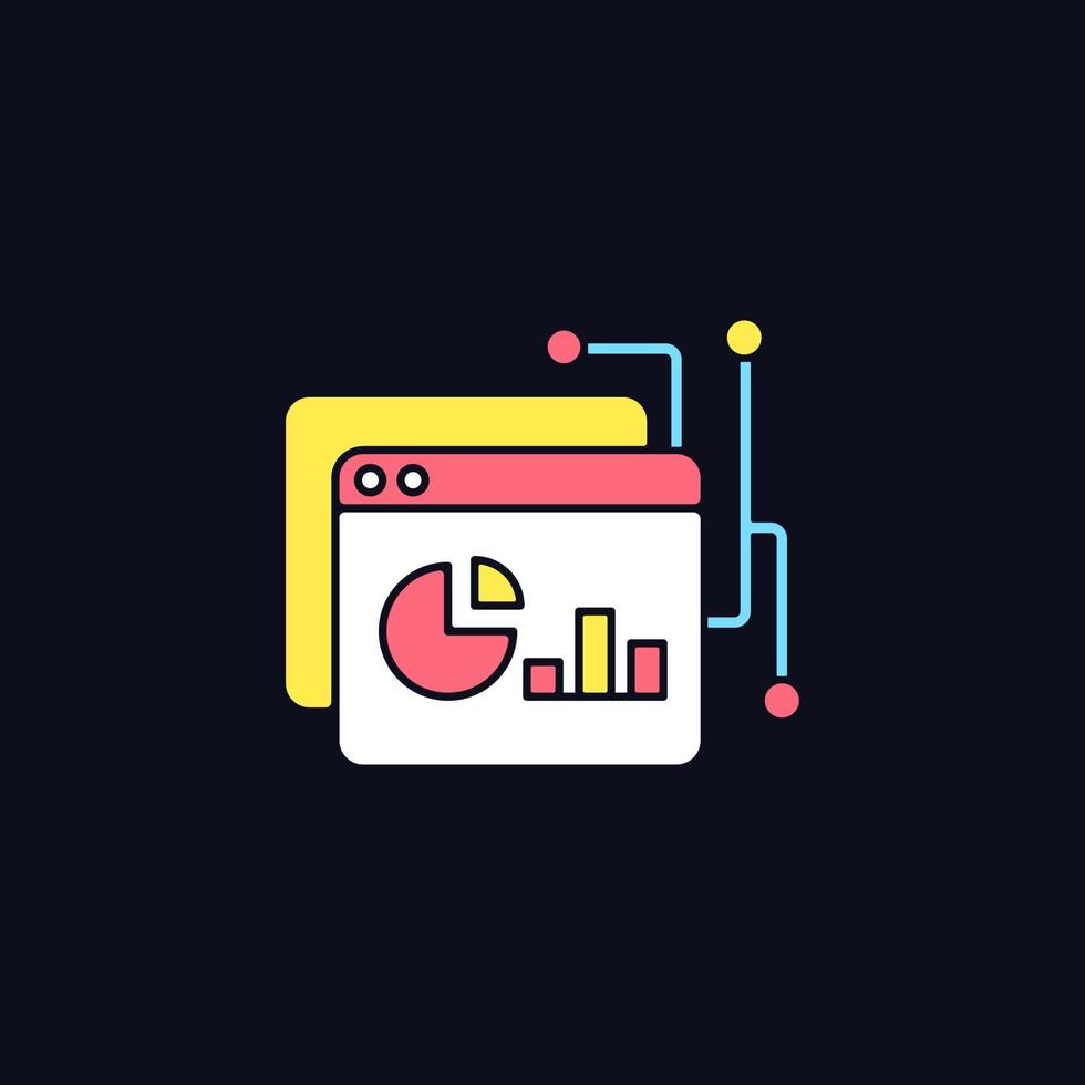 Data intelligence platform RGB color icon for dark theme vector