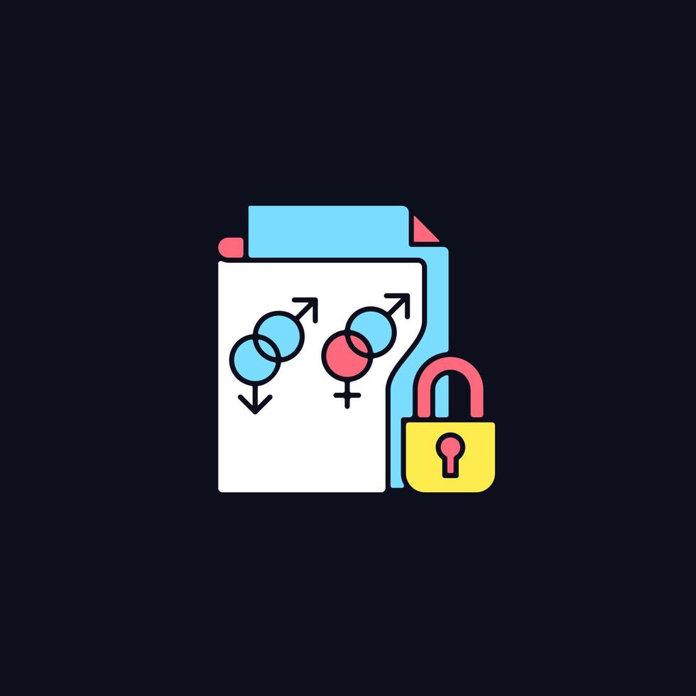 Sexual orientation information RGB color icon for dark theme vector
