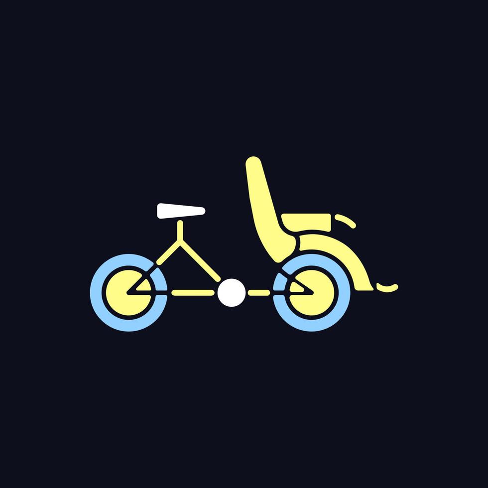 Cyclo taxi RGB color icon for dark theme vector