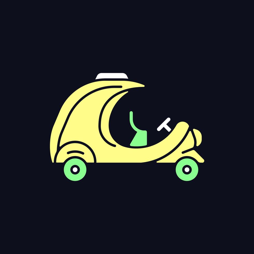 icono de color rgb de coco taxi para tema oscuro vector