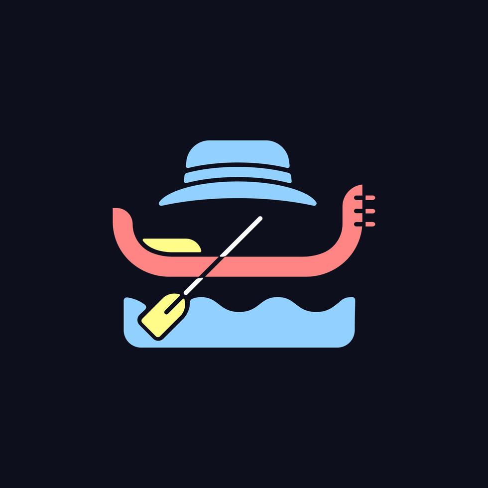 Gondola taxi RGB color icon for dark theme vector