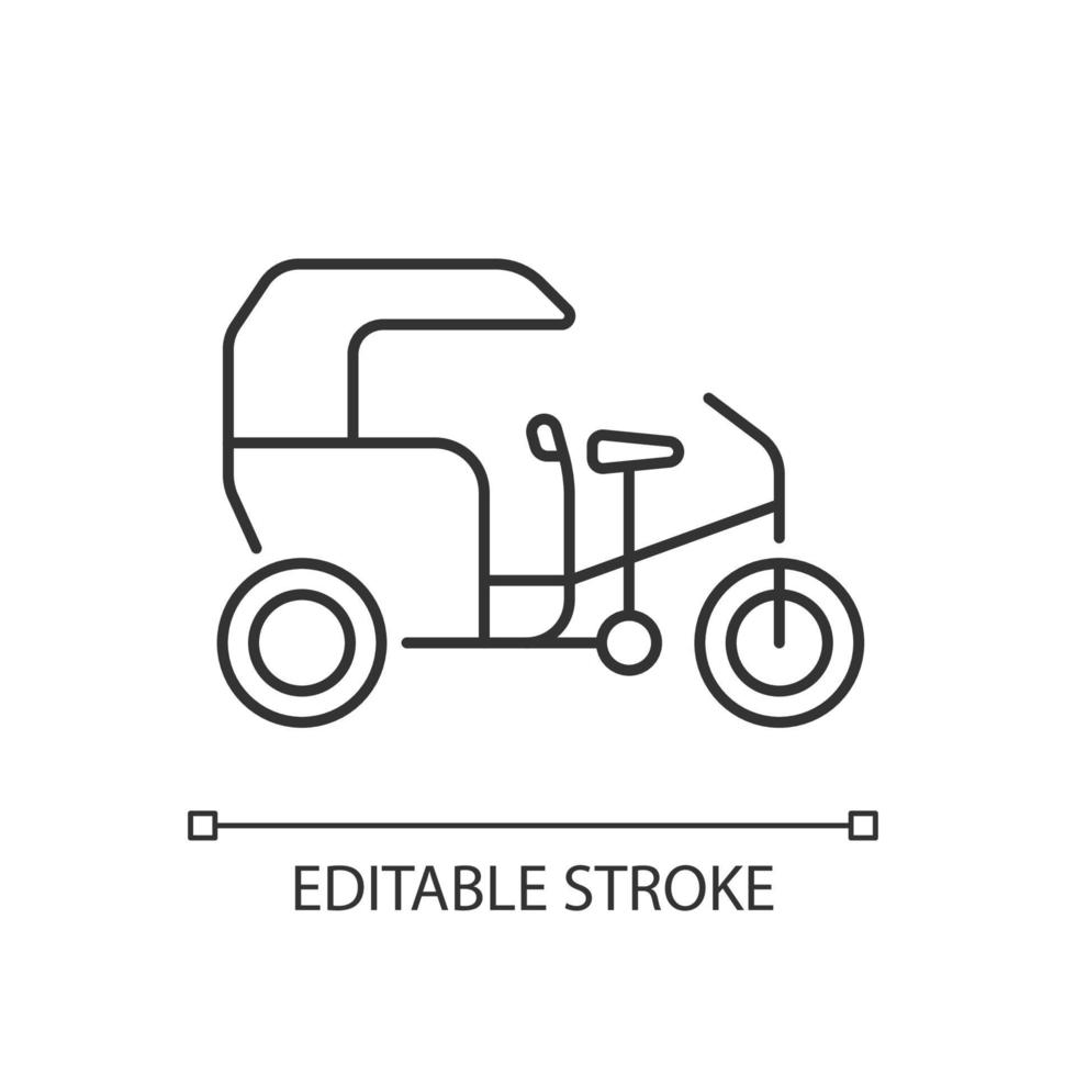 Tricycle taxi linear icon vector