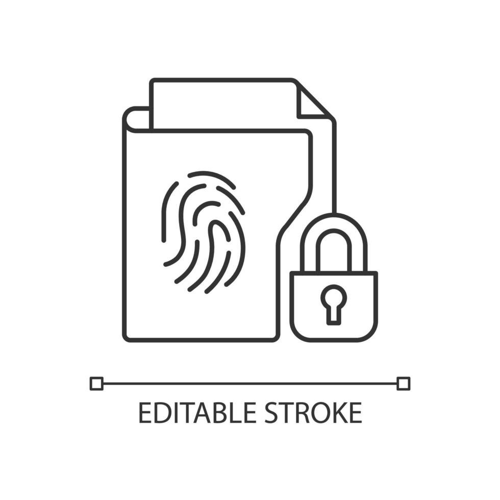 Sensitive information protection linear icon vector