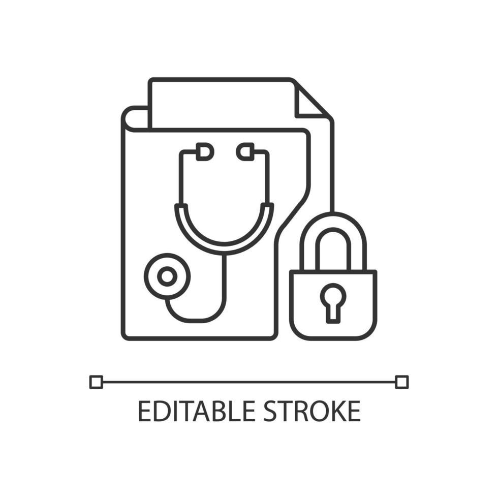 Protected health information linear icon vector