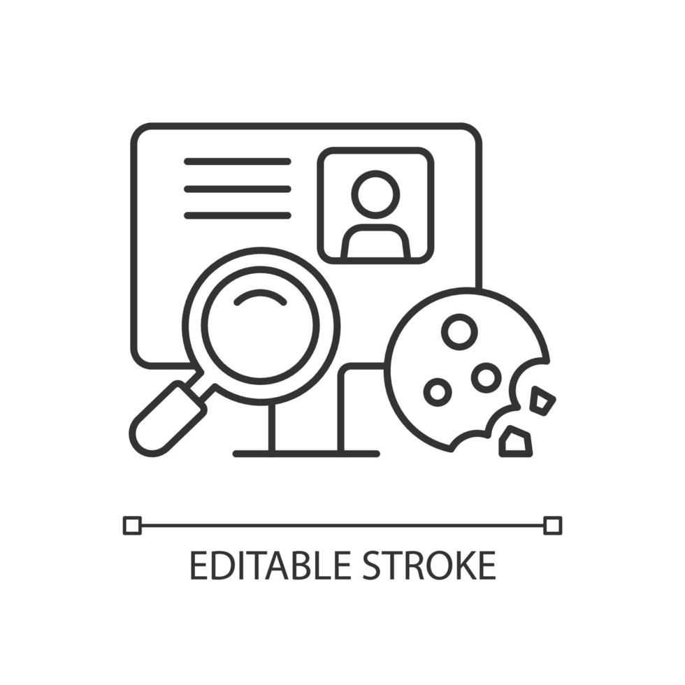 Cookie id linear icon vector