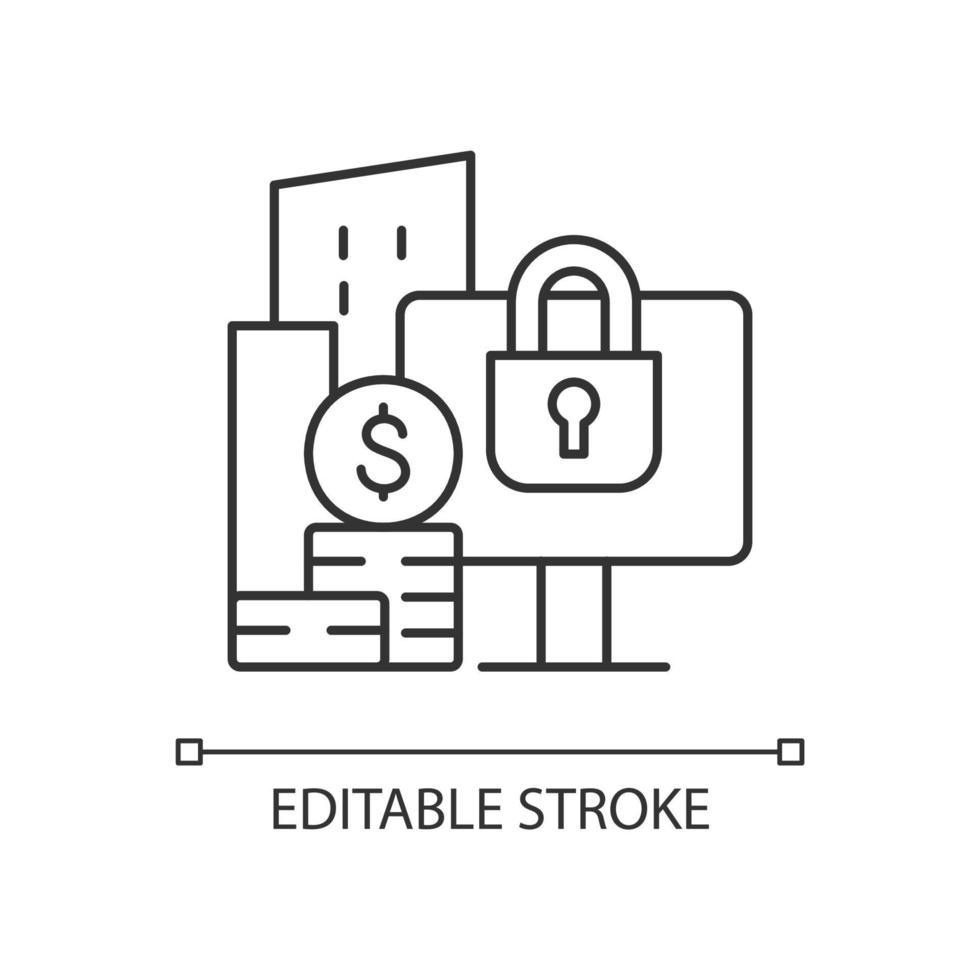 Material nonpublic information linear icon vector