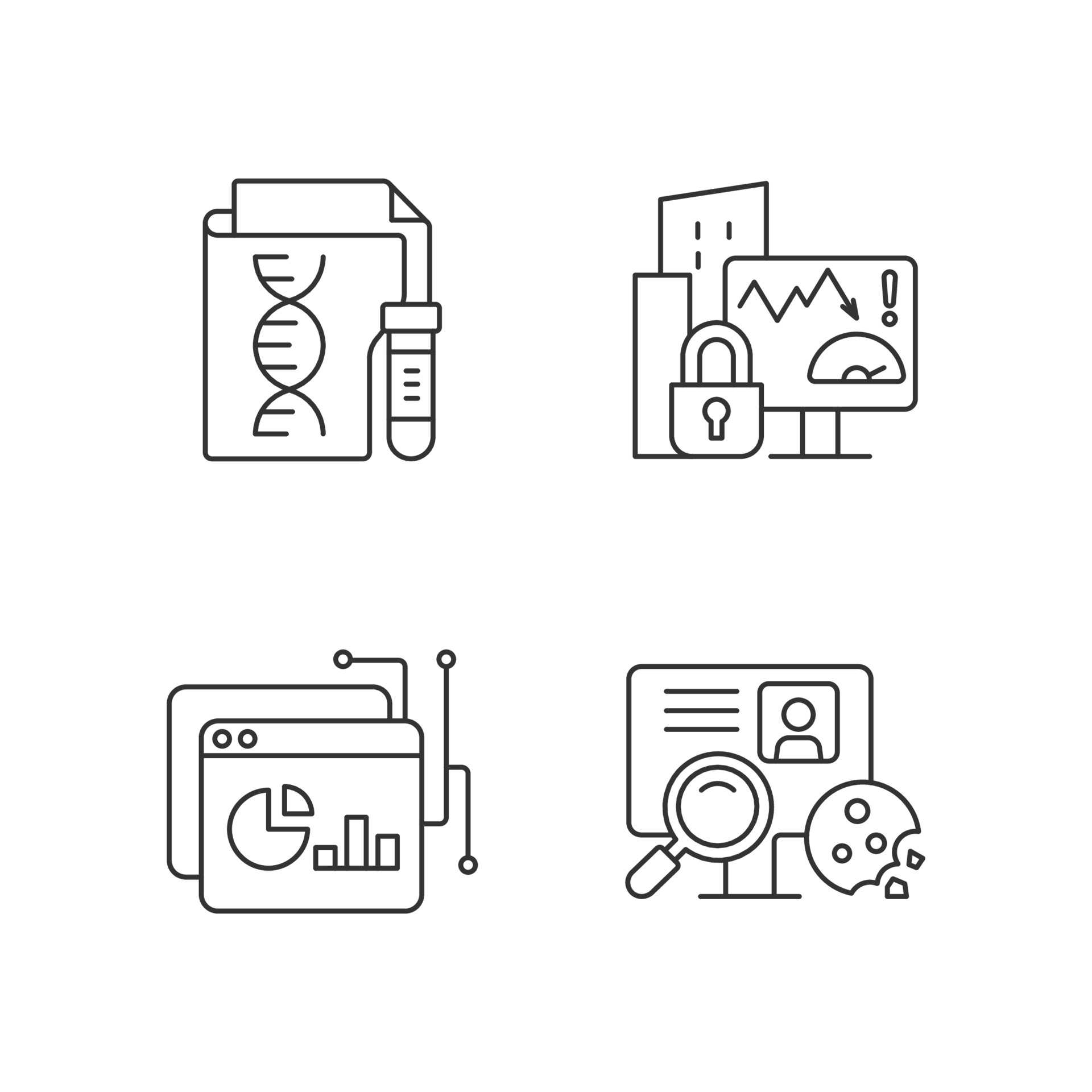 Sensitive data types linear icons set 3562966 Vector Art at Vecteezy