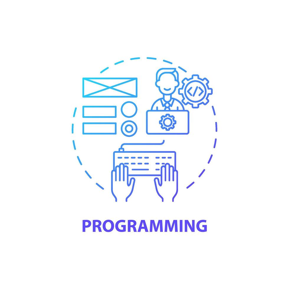 icono del concepto de programación vector