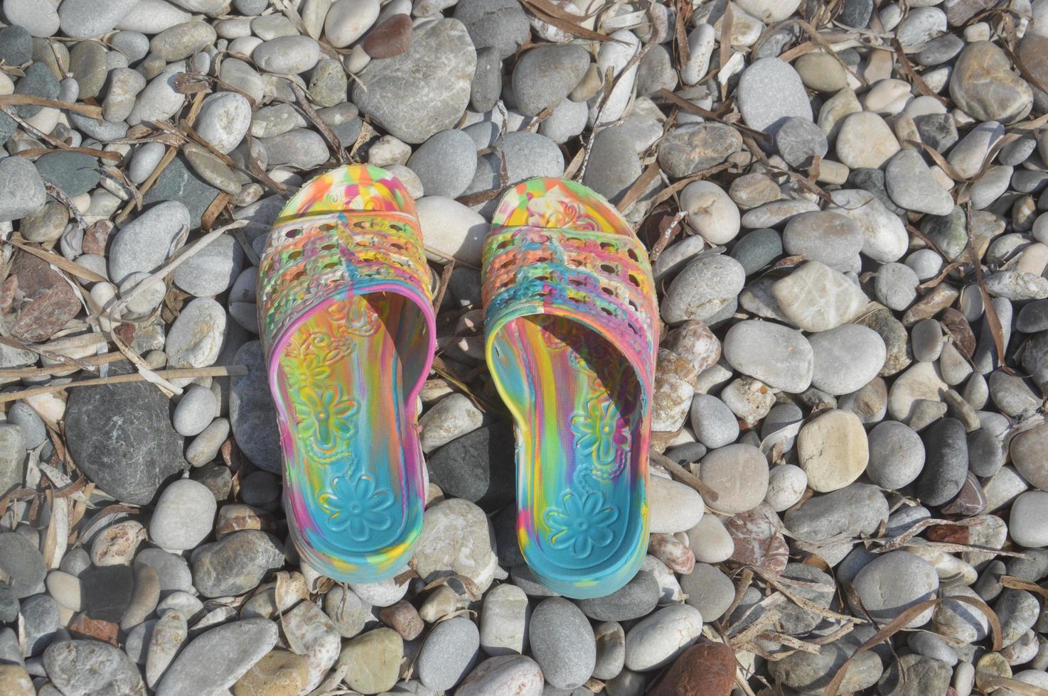 Coral slippers for swimming in the Aegean Sea photo