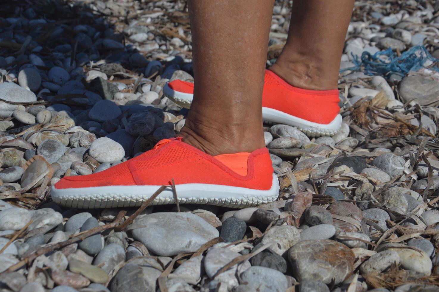 Coral slippers for swimming in the Aegean Sea photo