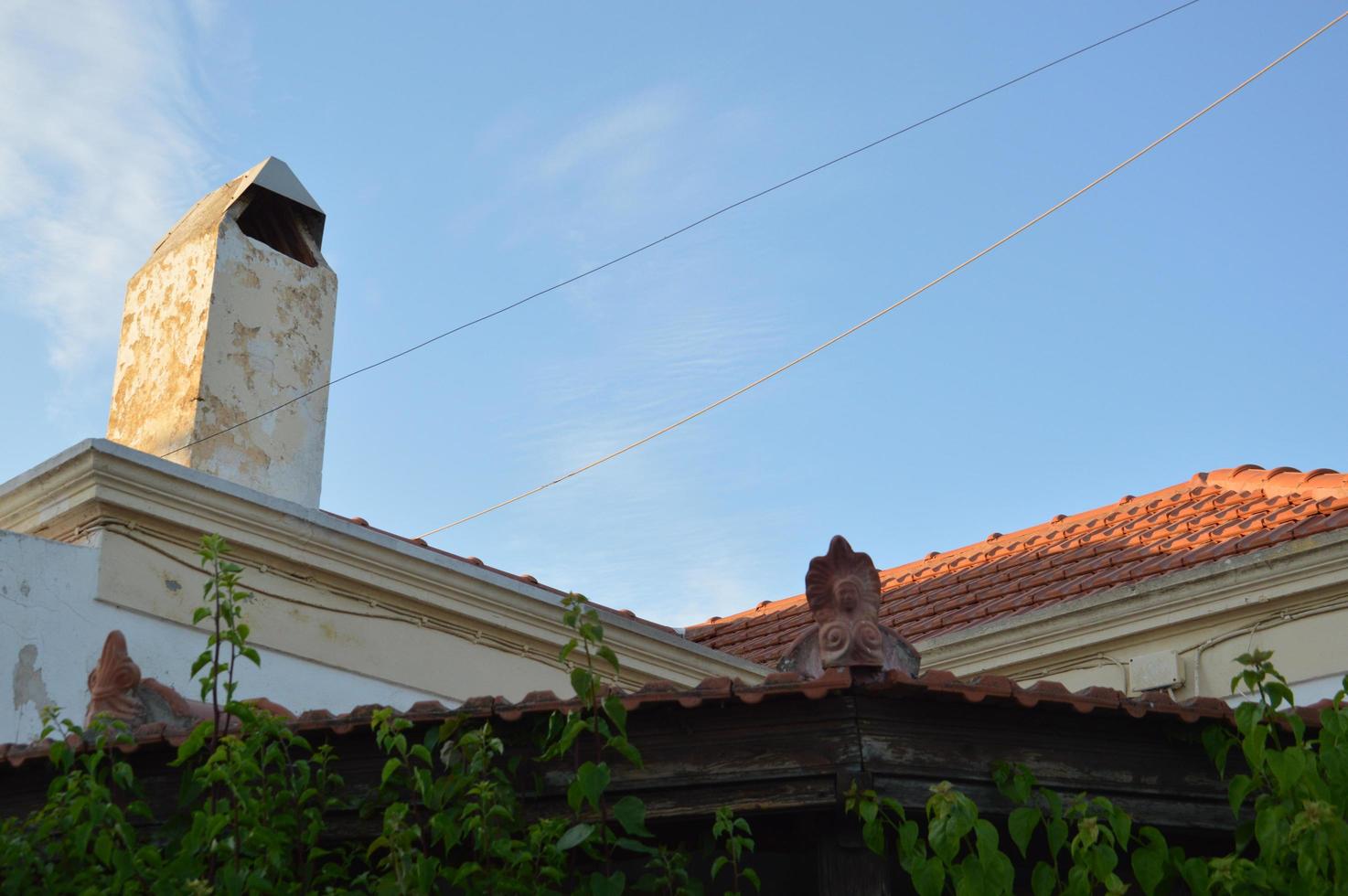 Traditional architecture of Theologos village on the island of Rhodes in Greece photo