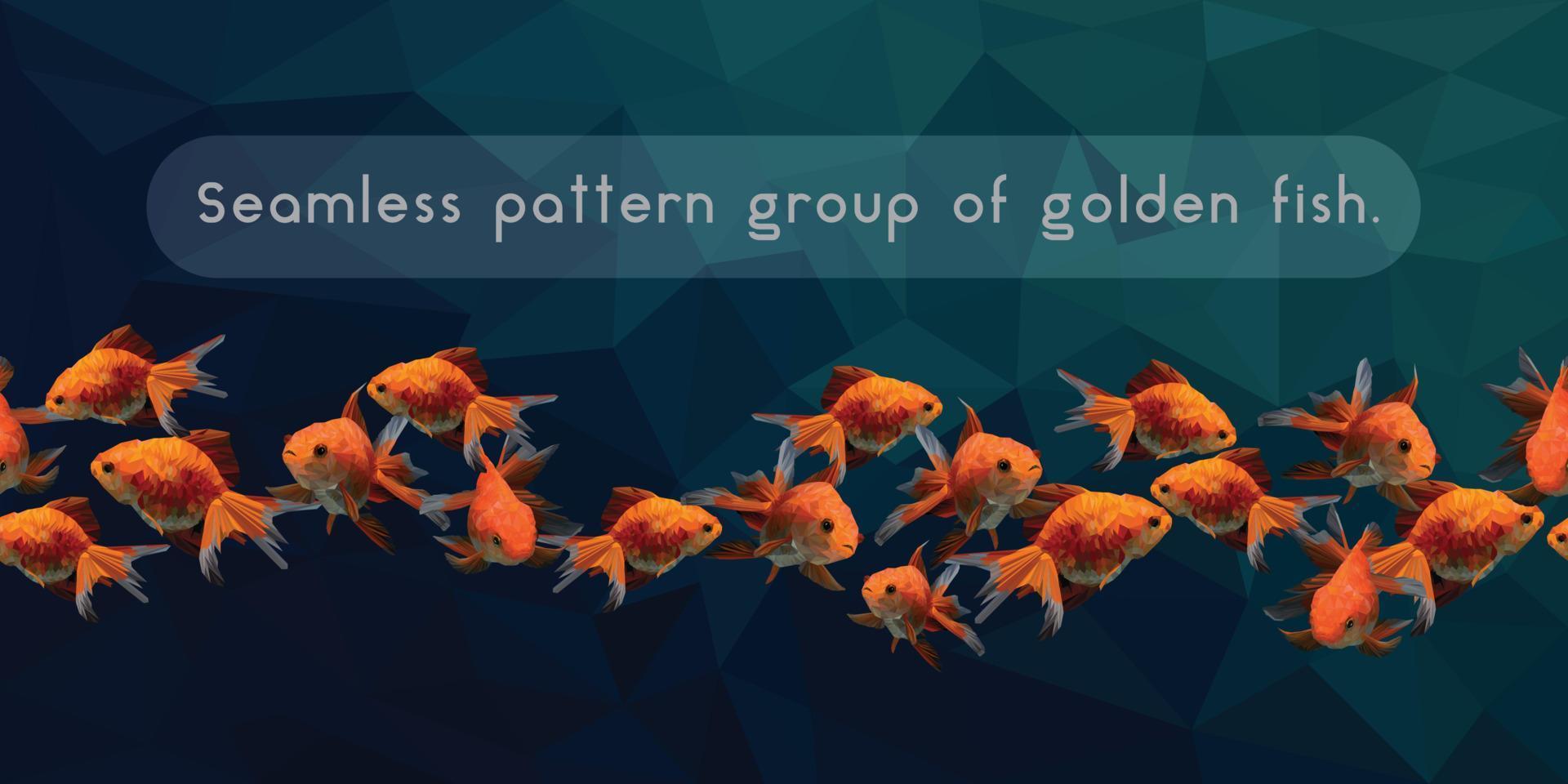 Seamless Pattern of movement Golden fish vector