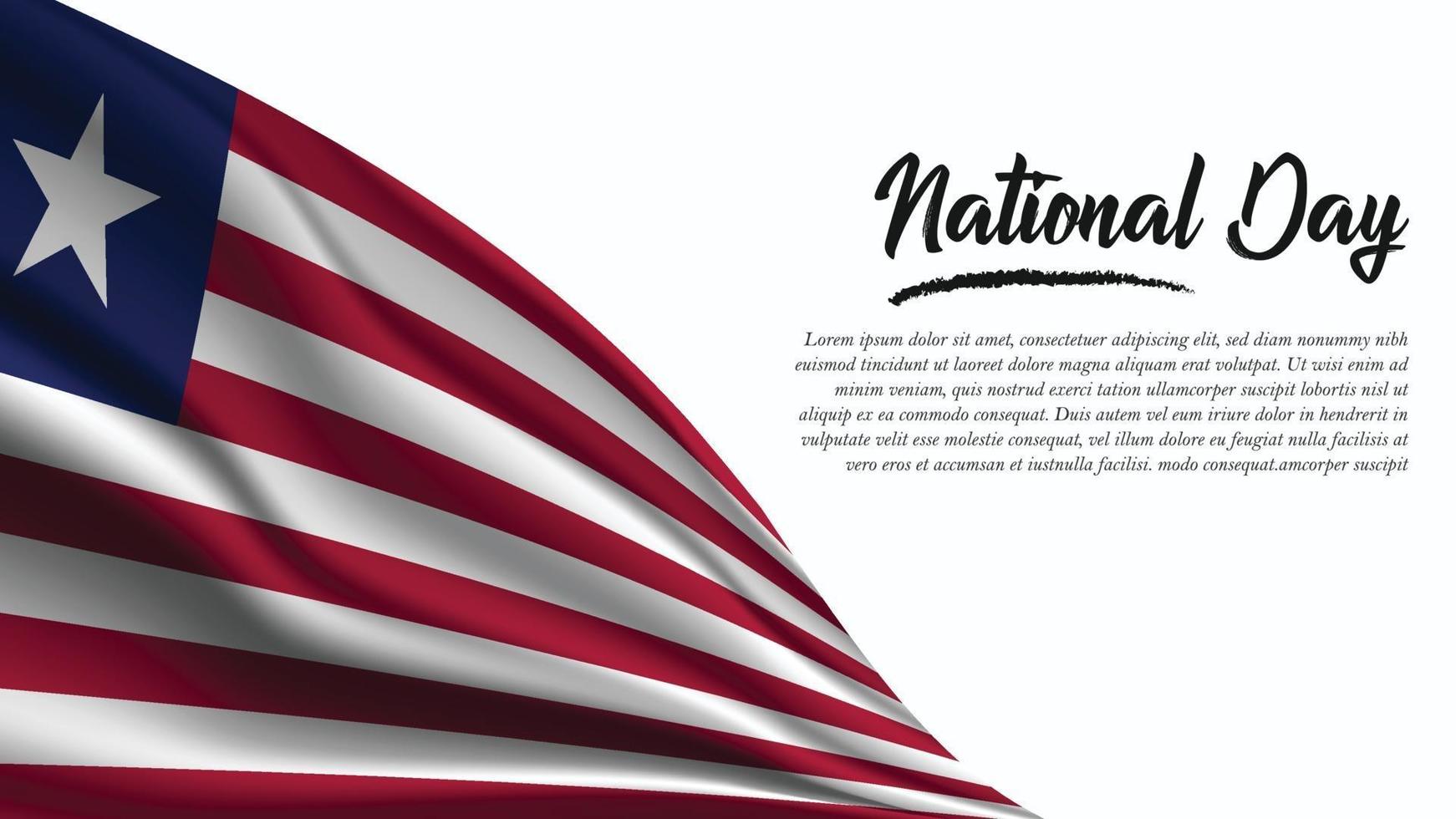National Day Banner with Liberia Flag background vector