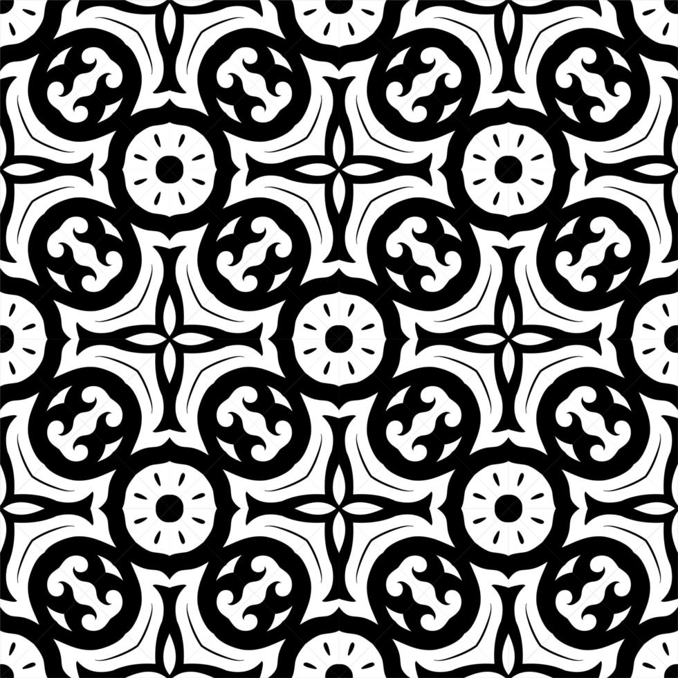 Black and white pattern ornament background. Ethnic seamless ready for print vector