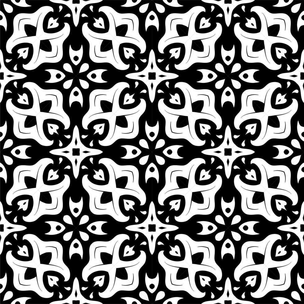 Black and white pattern ornament background. Ethnic seamless ready for print vector