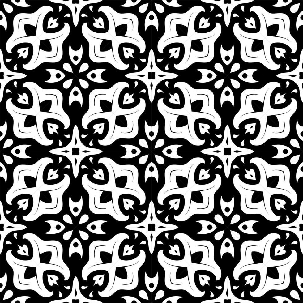 Fondo de ornamento de patrón blanco y negro. étnico sin costuras listo para imprimir vector