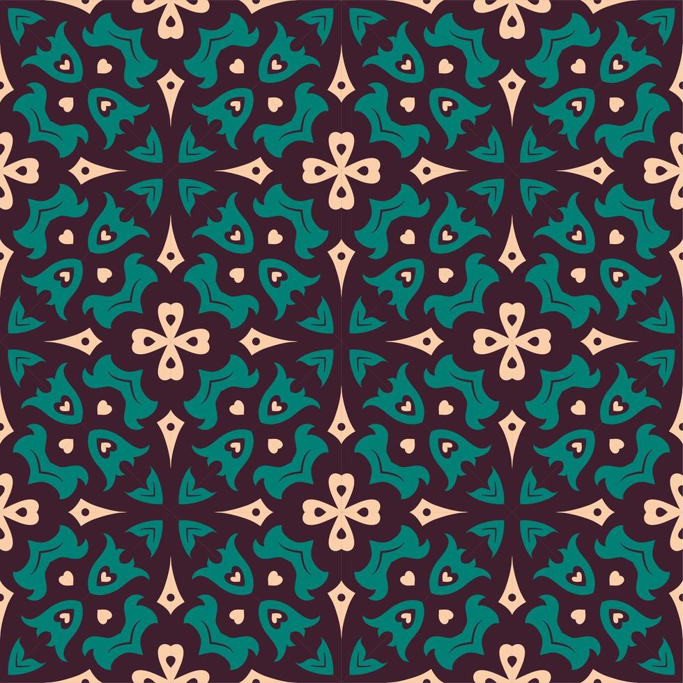 Fondo de ornamento de patrón de tres colores. étnico sin costuras listo para imprimir vector