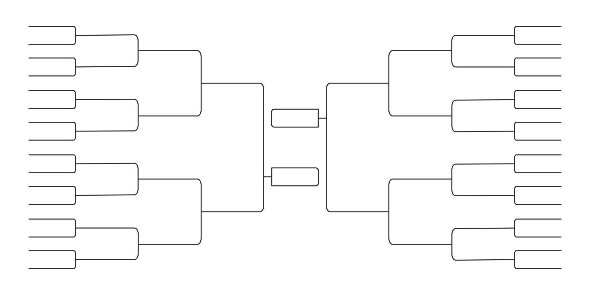 32 Team Tournament Bracket Championship Template Flat Style Design 