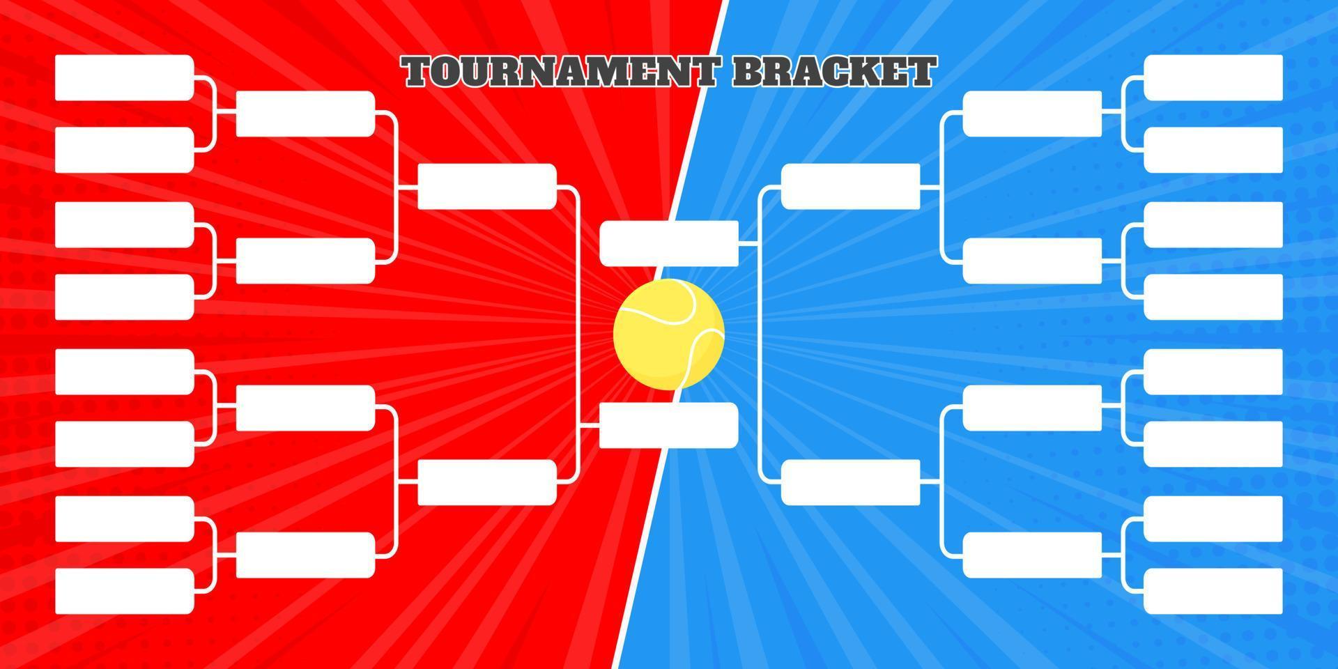 16 team tournament bracket championship template flat style design vector illustration.