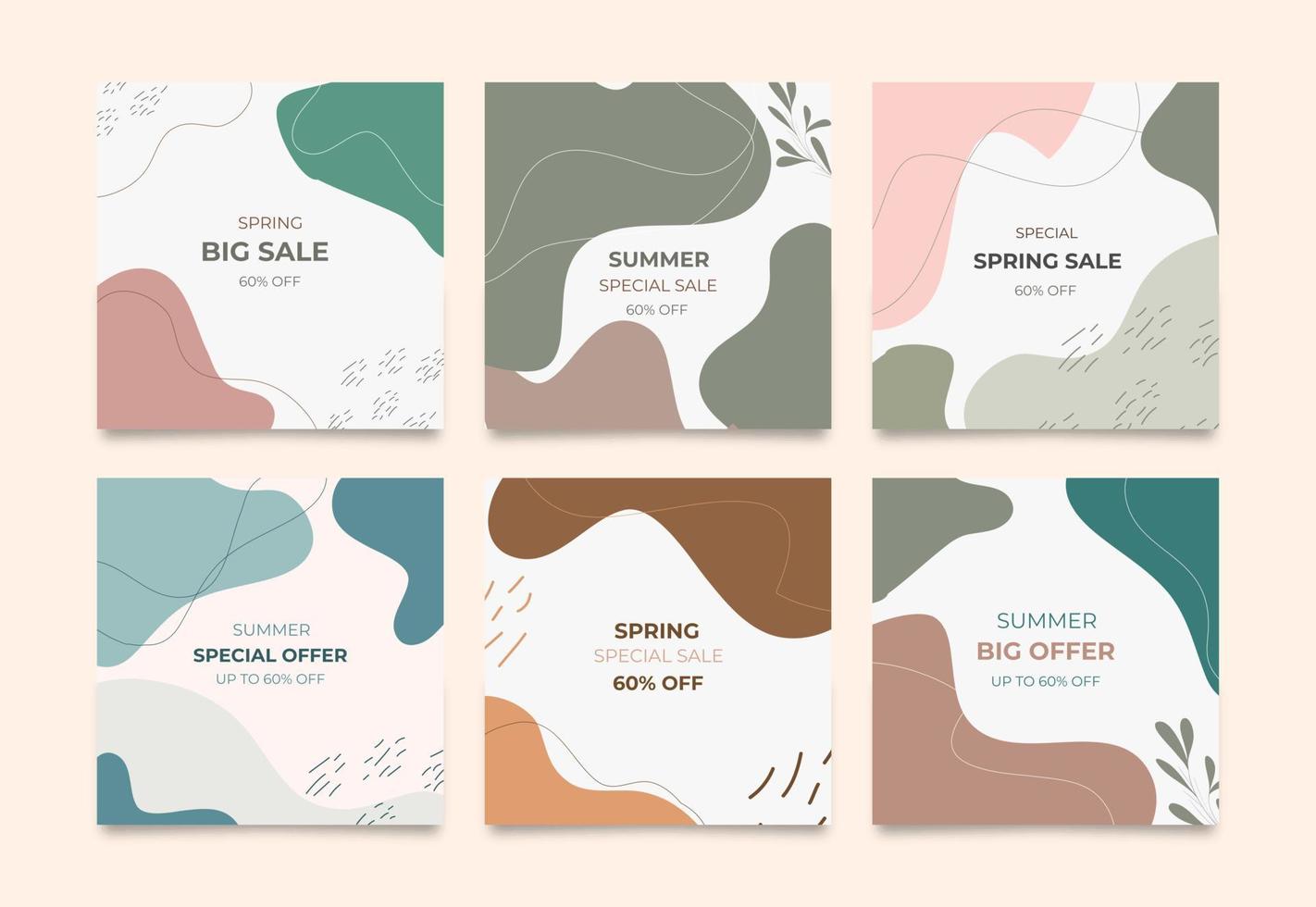Beautiful seasonal sales promotoion social media template vector