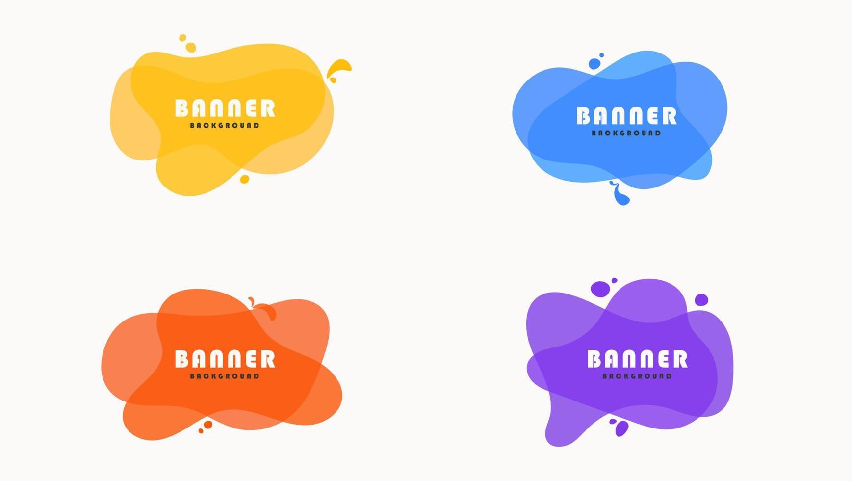 Set Of Colorful Flat Transparent Liquid Color Banner Frames vector