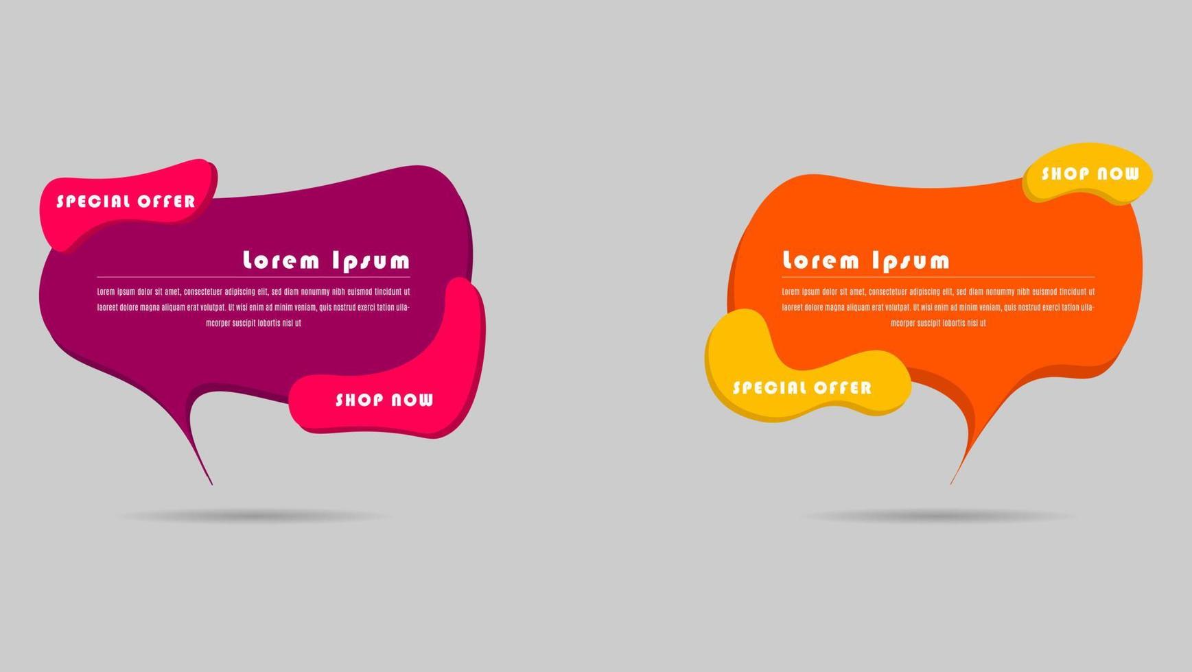 Set Colorful Bubble Speech Banner Sale Template Design vector