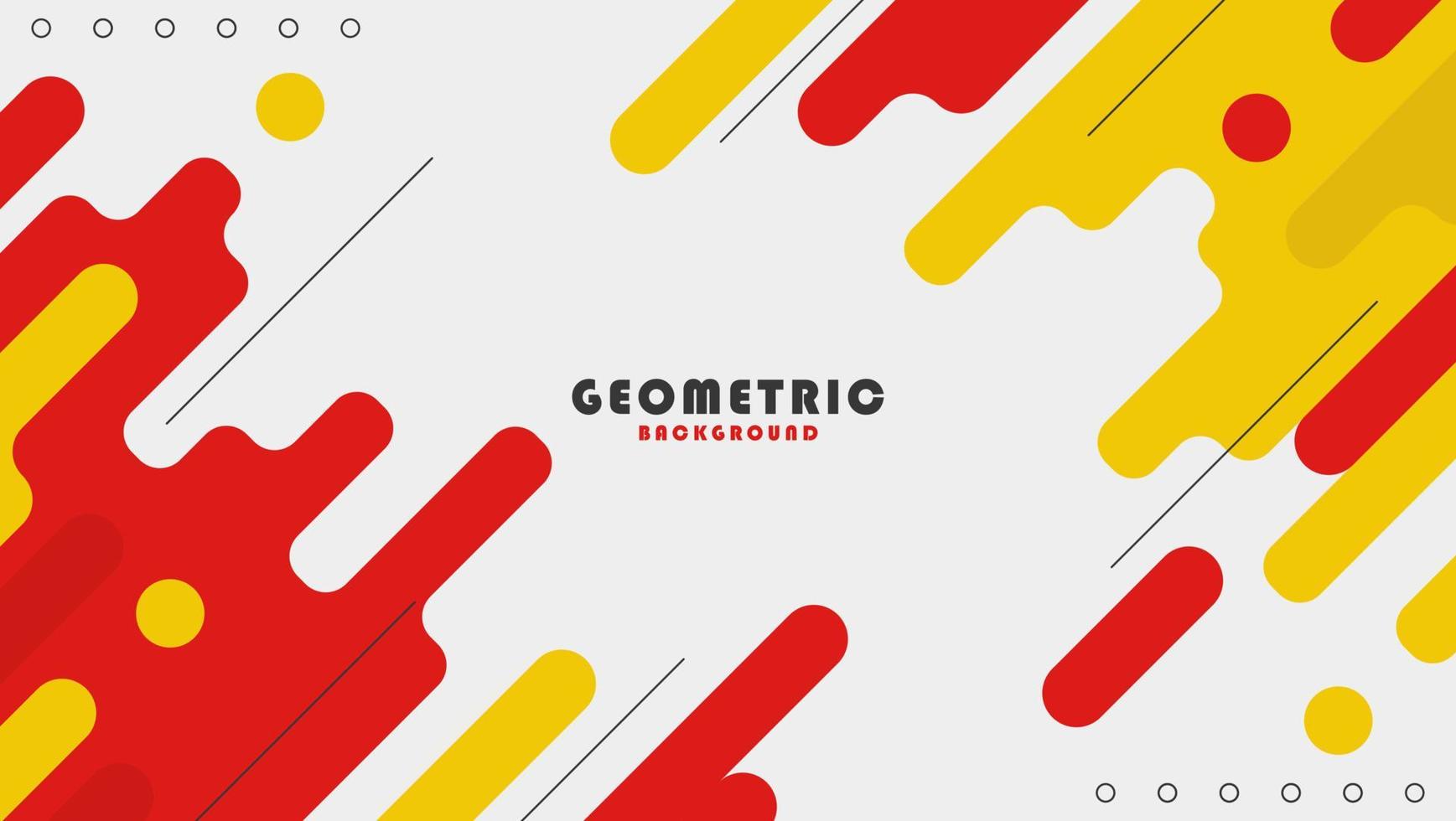 Fondo de formas redondeadas amarillo rojo geométrico abstracto vector