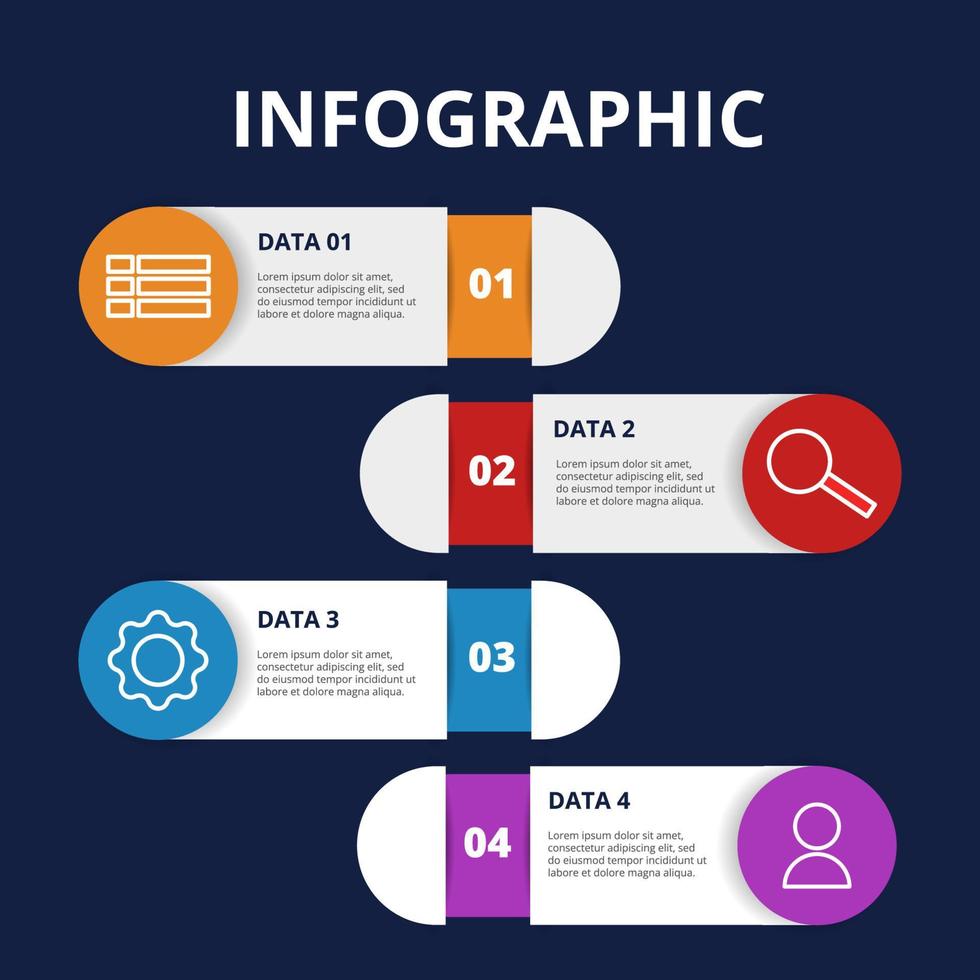 Plantilla de elemento de infografía de concepto de plan de negocios de idea de diagrama creativo vector