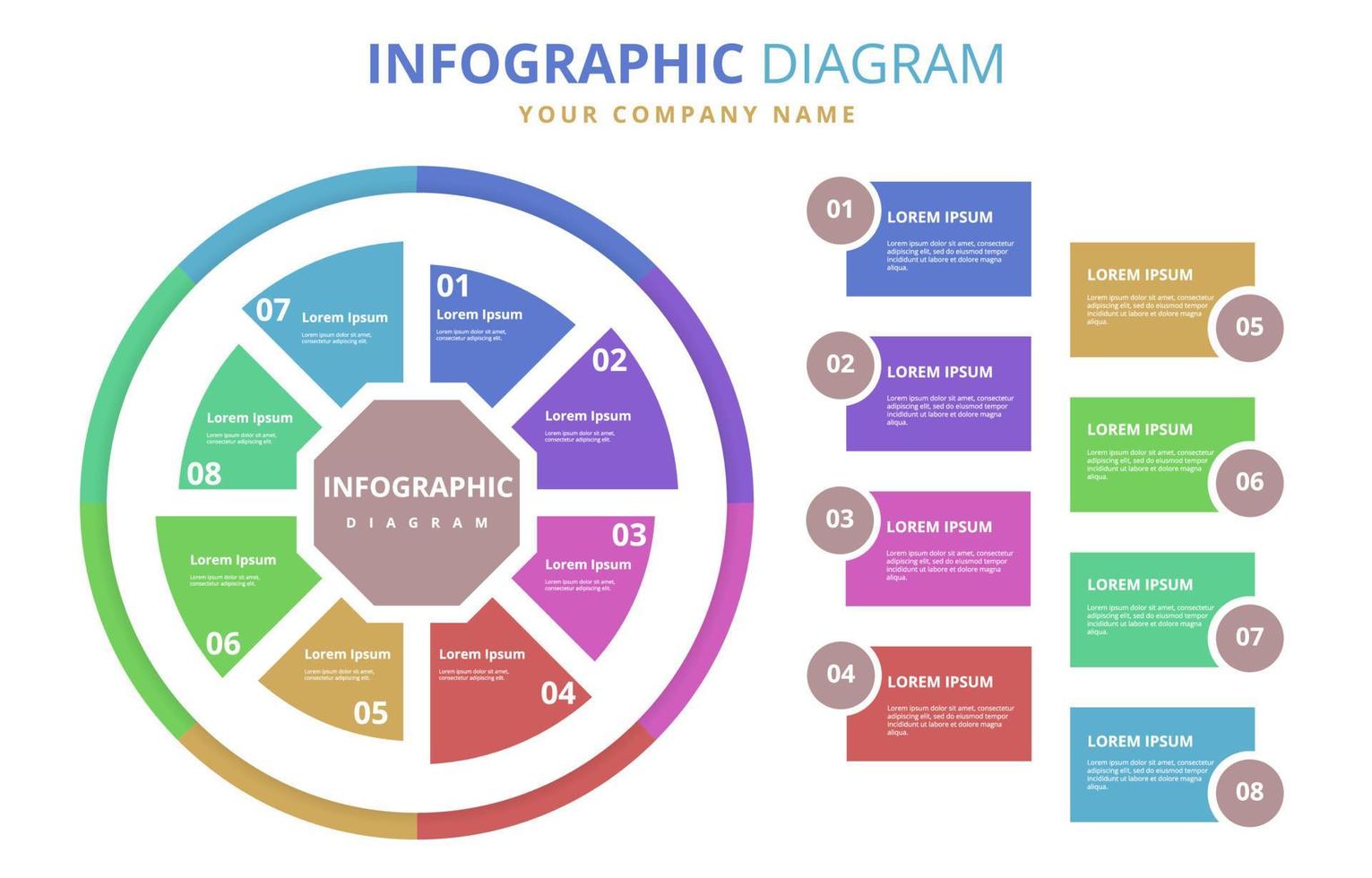 Círculo diagrama creativo concepto de plan de negocios plantilla de elemento infográfico vector