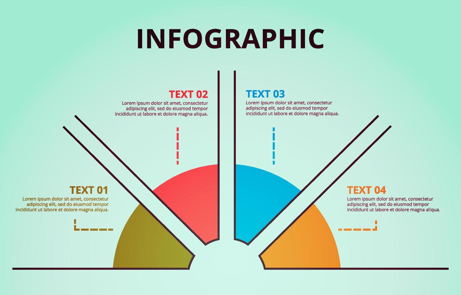 semicírculo diagrama creativo concepto de plan de negocios plantilla de elemento infográfico vector