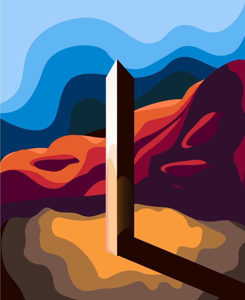 imagen vectorial del monumento monolito de utah vector