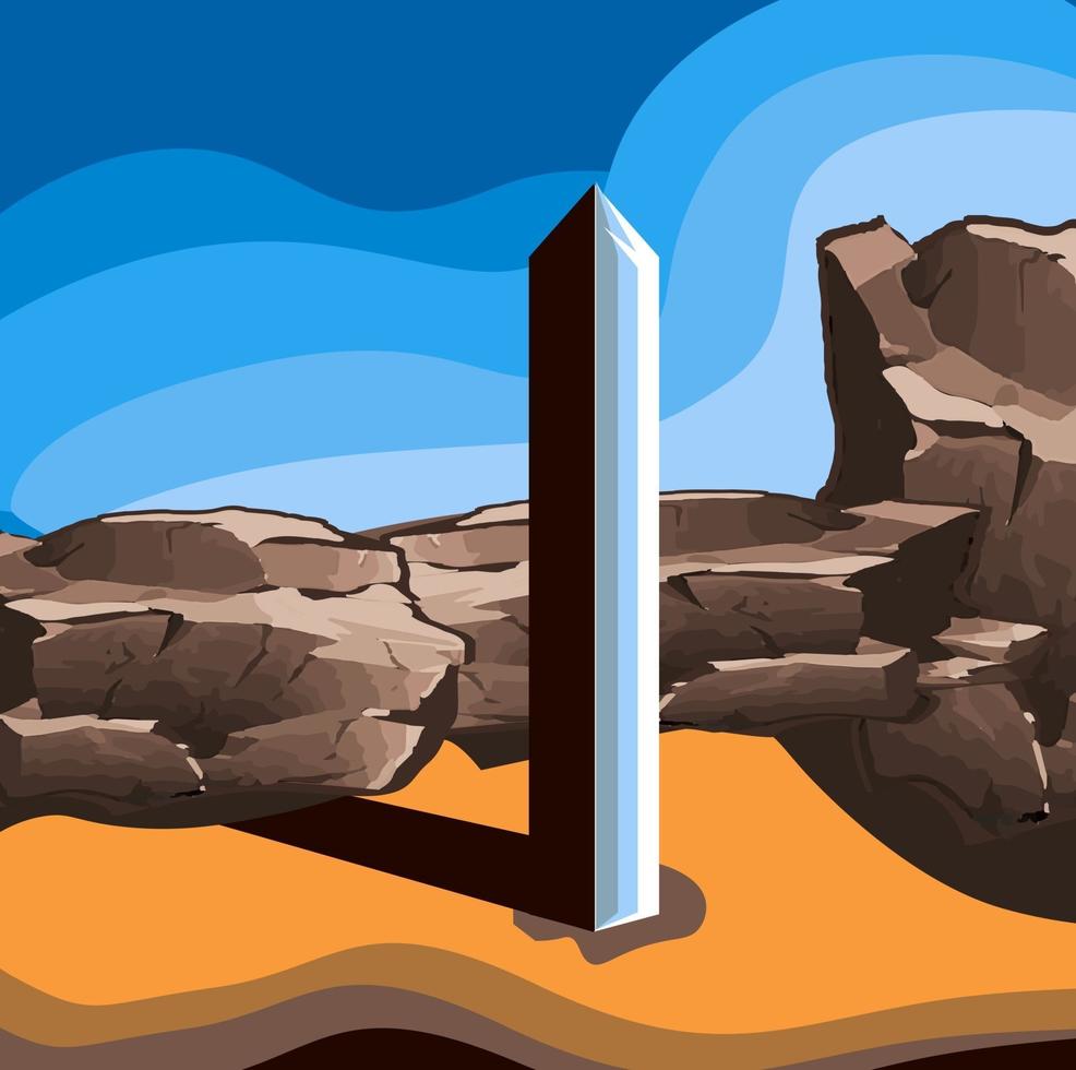 vector image of the utah monolith monument