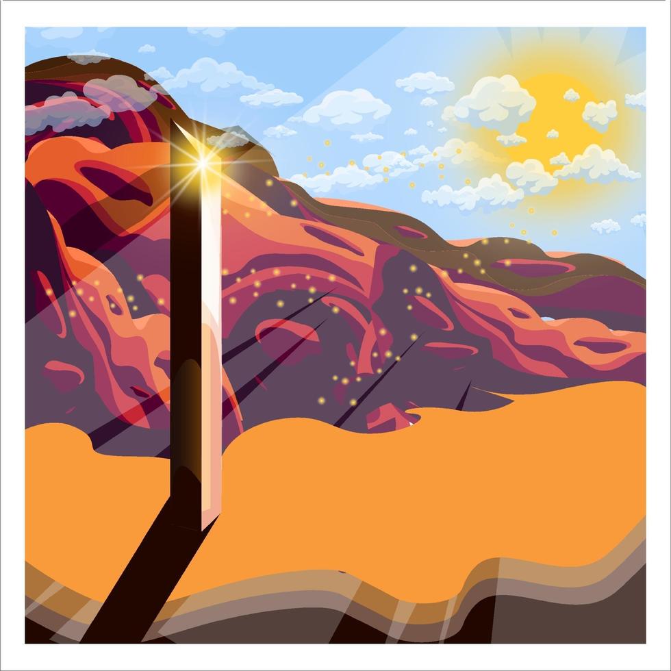 vector image of the utah monolith monument
