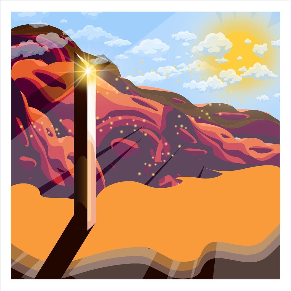 imagen vectorial del monumento monolito de utah vector