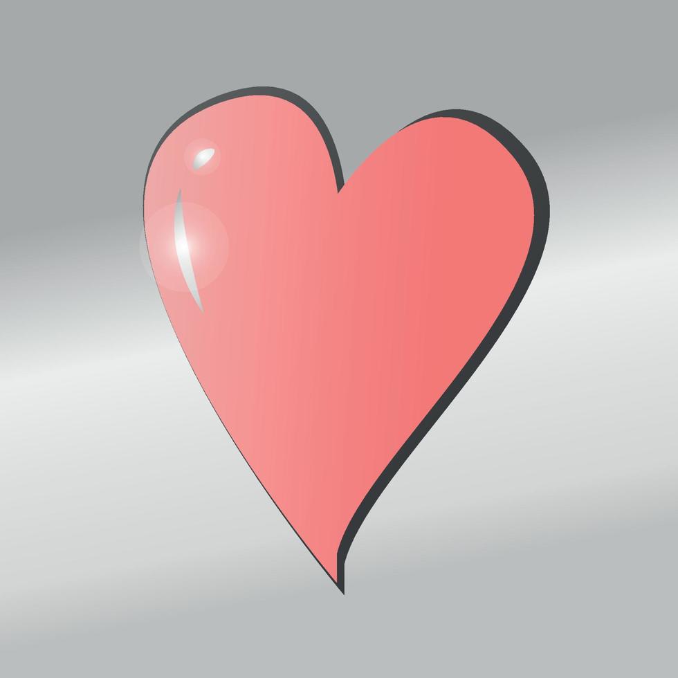 Ilustración de vector de corazón de amor rosa
