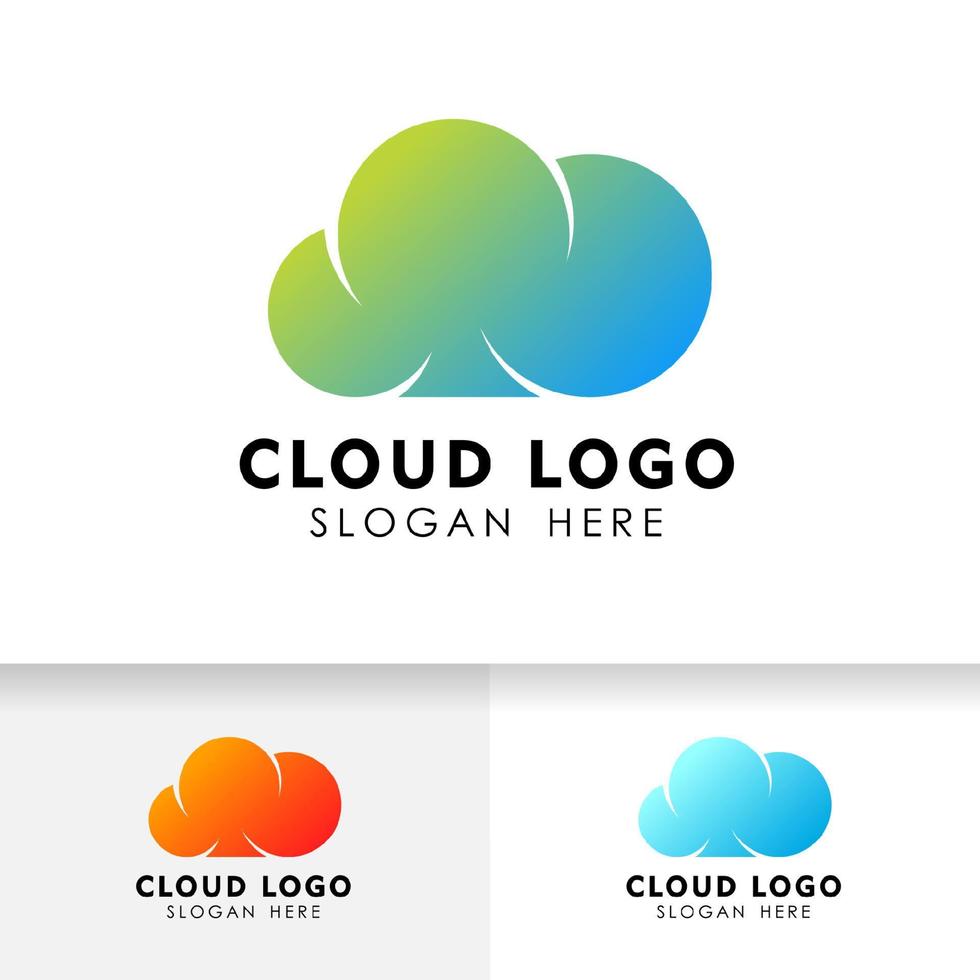 icono de vector de plantilla de diseño de logotipo de nube. logotipo de tecnología en la nube.