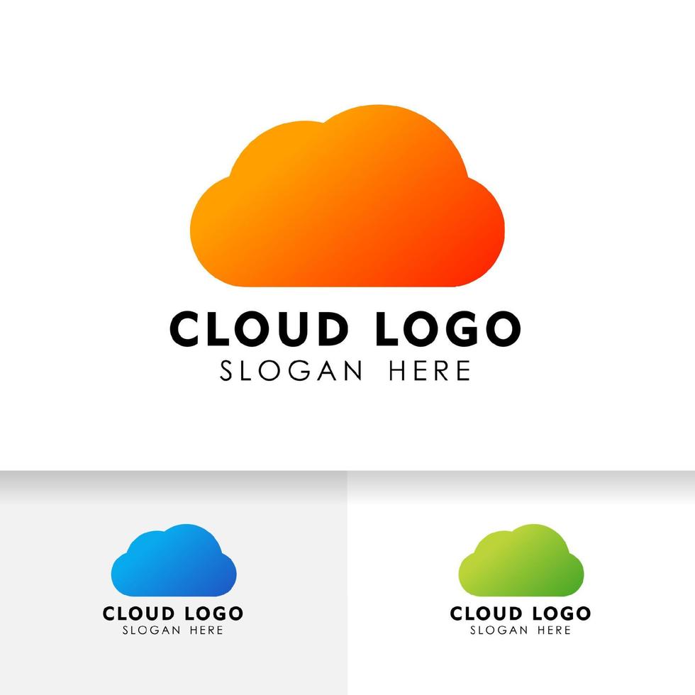 Cloud logo design template vector icon. cloud tech logo.