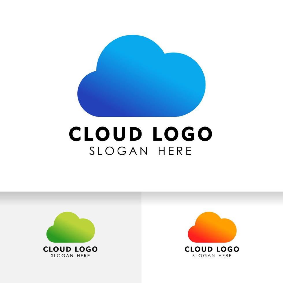 Cloud logo design template vector icon. cloud tech logo.