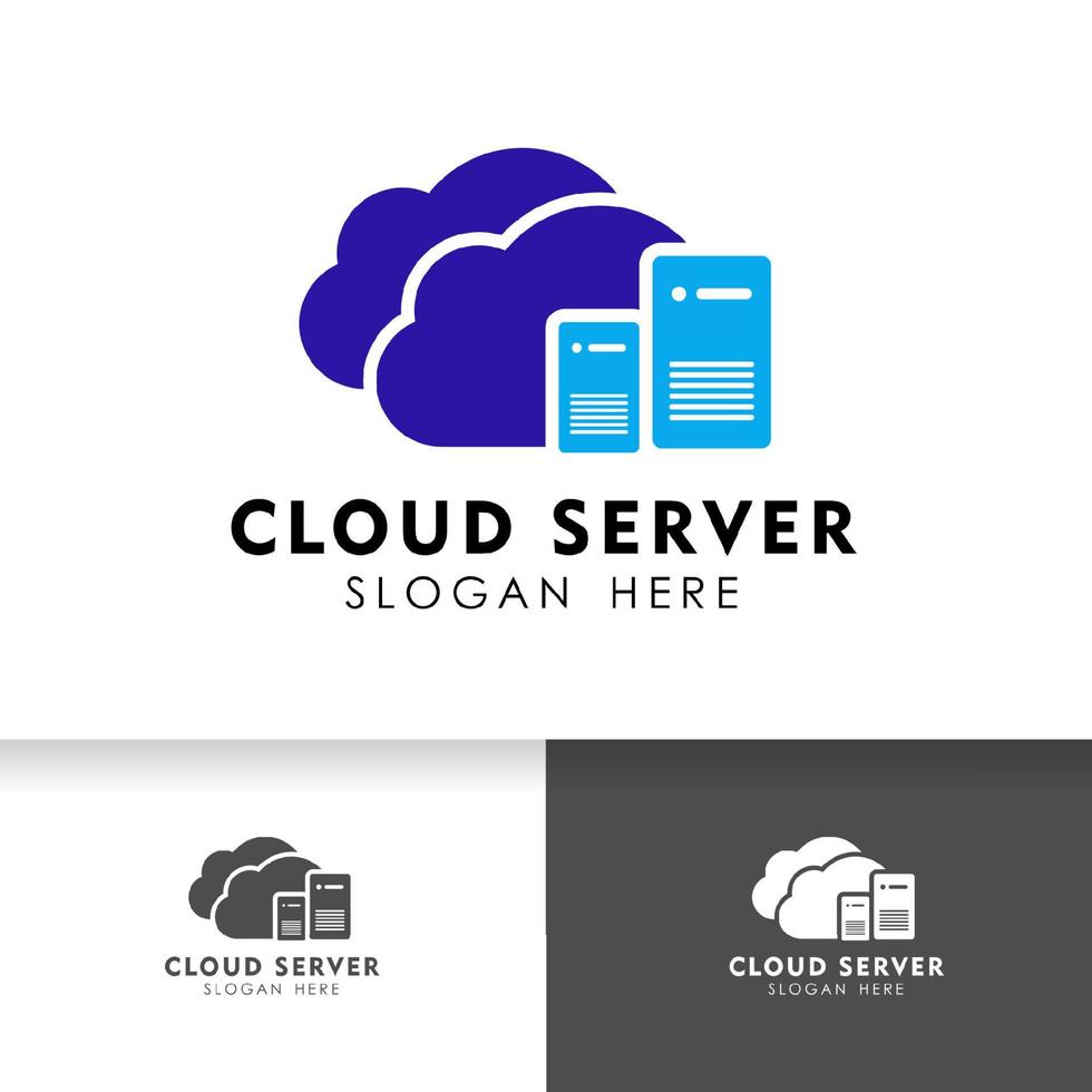 Cloud logo design template. Icon logo template for cloud data server or hosting. vector