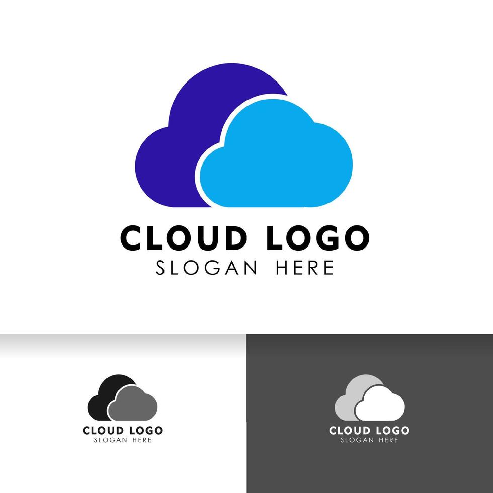 Cloud logo design template. Cloud data server icon logo template. vector