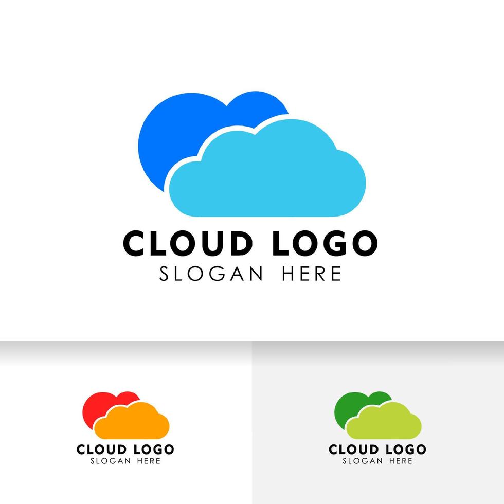 plantilla de diseño de logotipo de nube. Plantilla de logotipo de icono de servidor de datos en la nube. vector