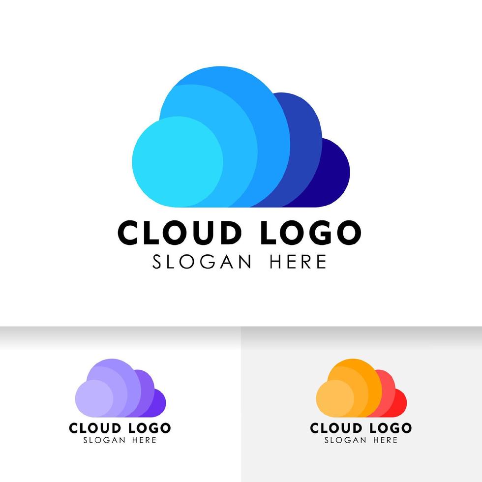 Cloud logo design template. Cloud data server icon logo template. vector