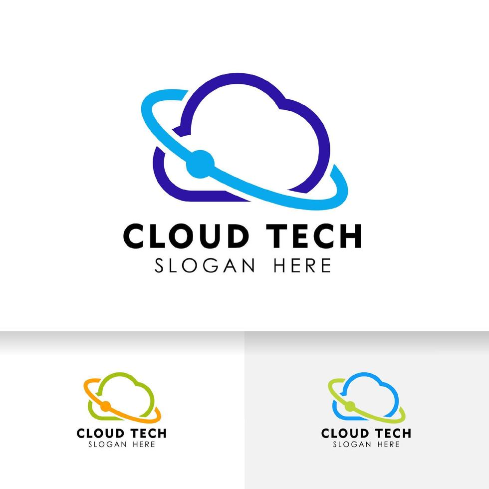 Cloud logo design template. Cloud data server icon logo template. vector