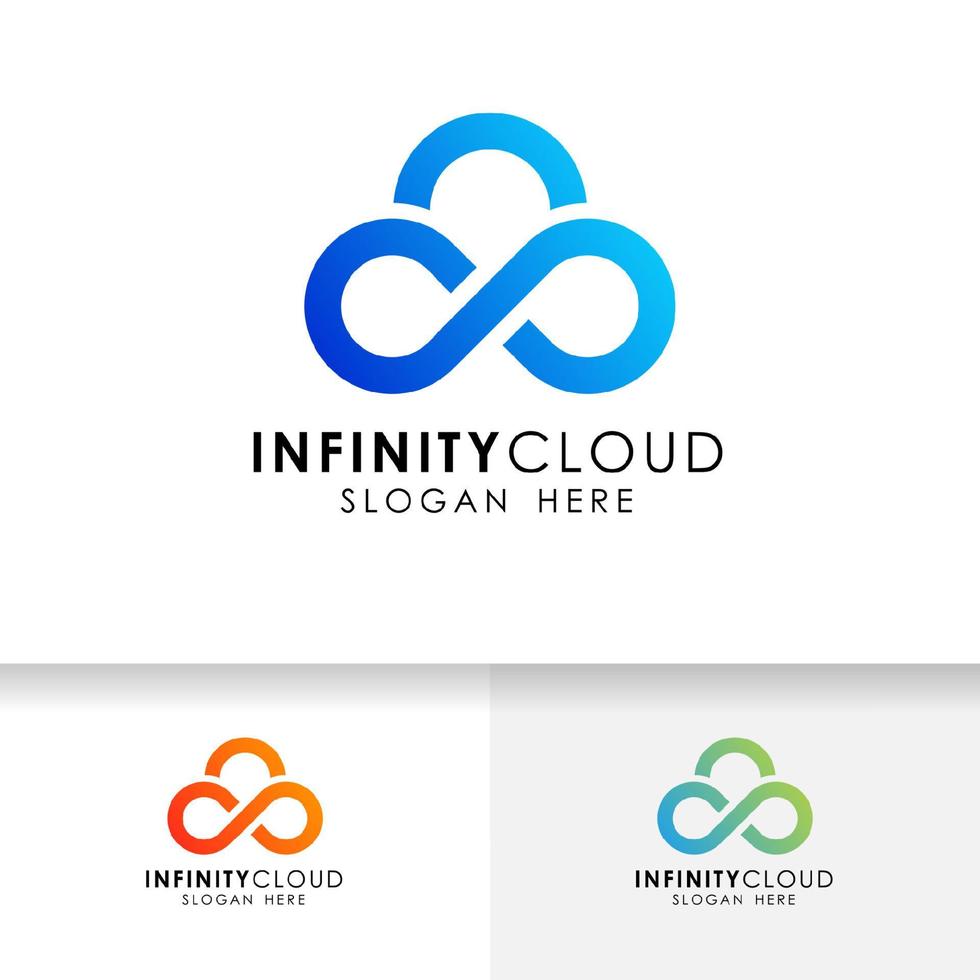 Plantilla de icono de diseño de logotipo de nube infinita. silueta del logotipo de la nube. vector